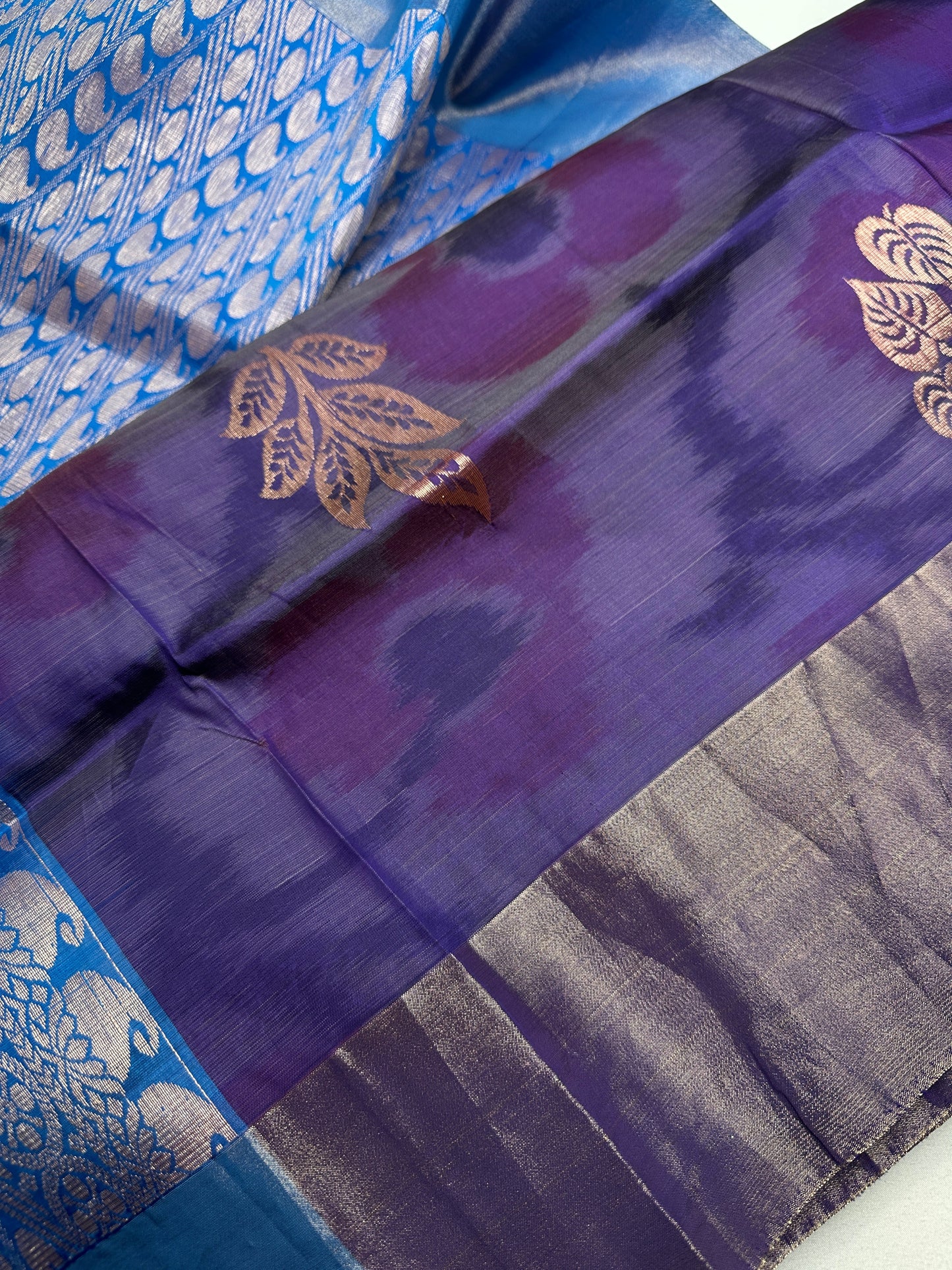 Purple Semi Uppada Silk Butta Saree