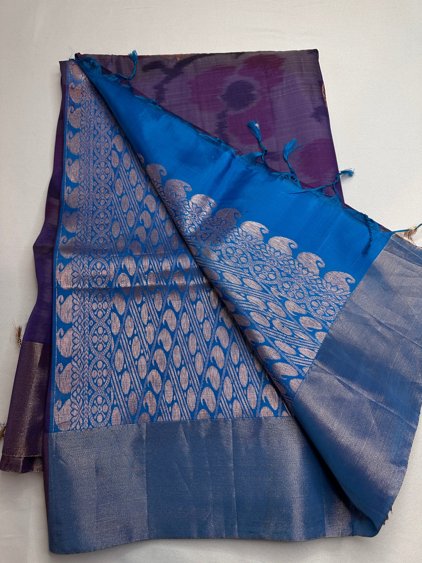 Purple Semi Uppada Silk Butta Saree