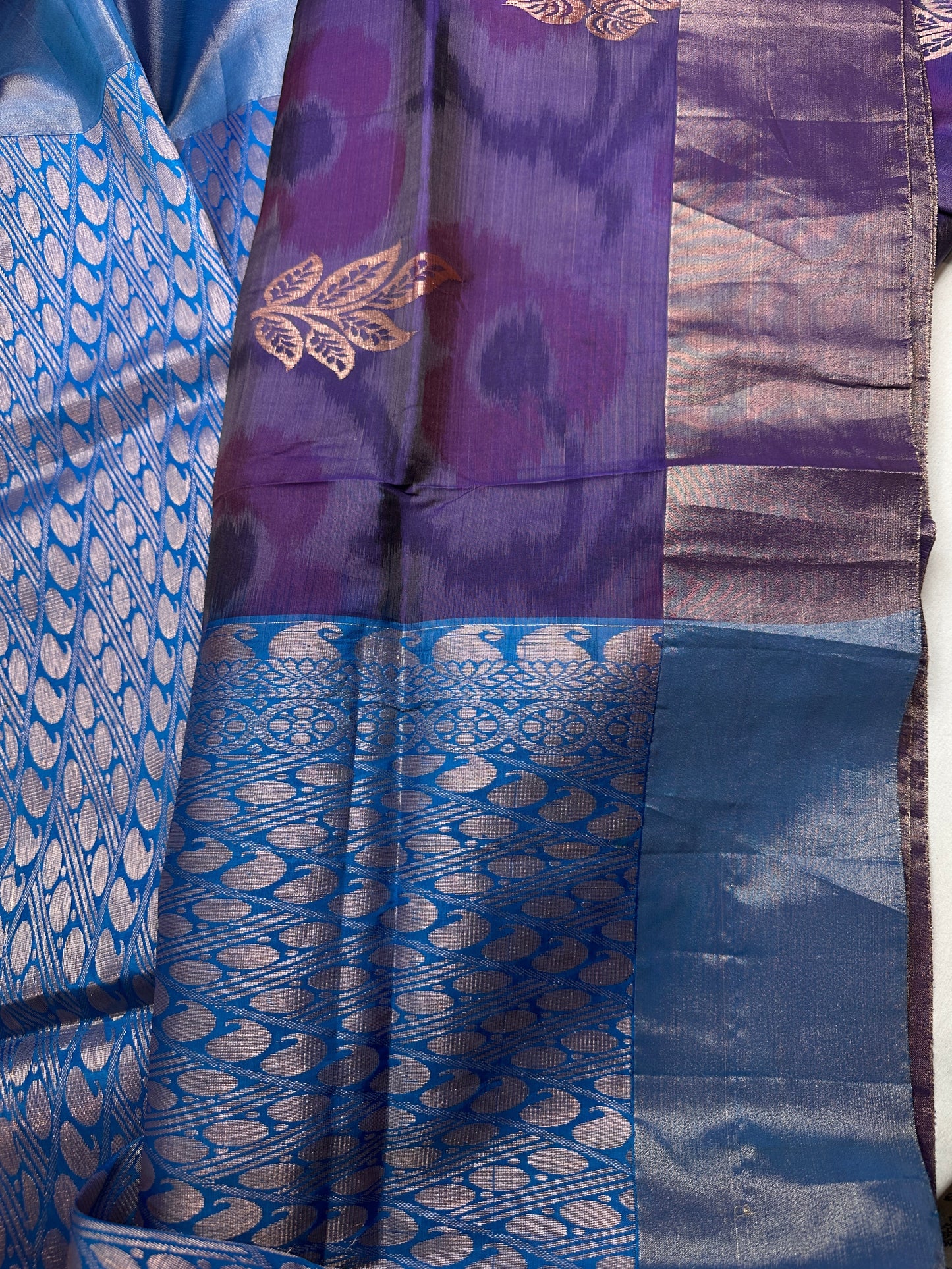 Purple Semi Uppada Silk Butta Saree