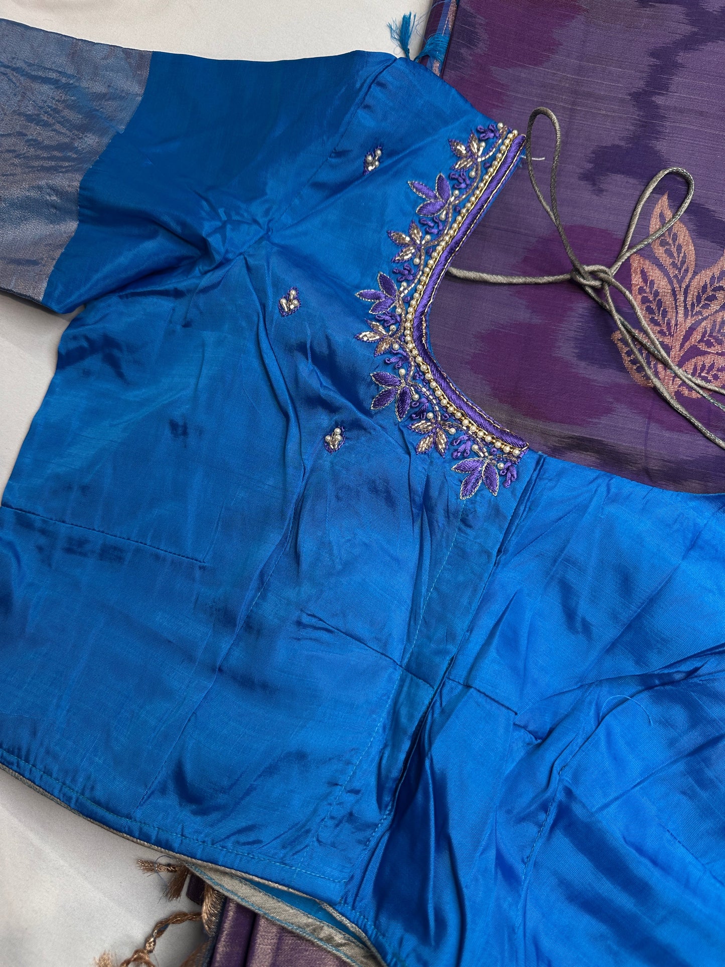 Purple Semi Uppada Silk Butta Saree