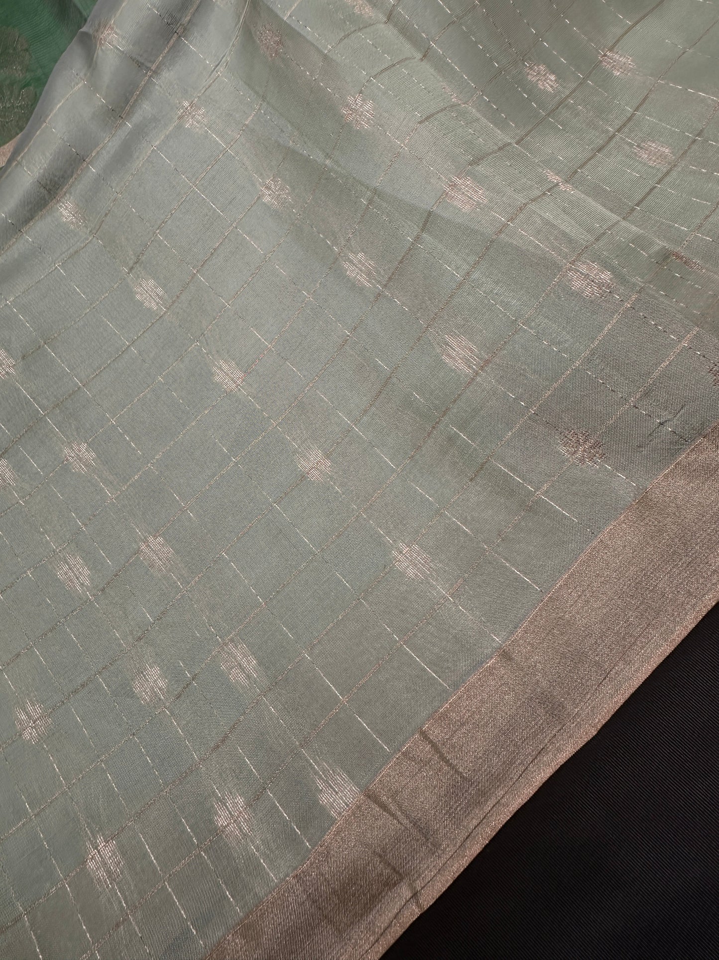 Green Semi Uppada Silk Butta Saree
