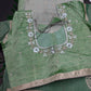 Green Semi Uppada Silk Butta Saree