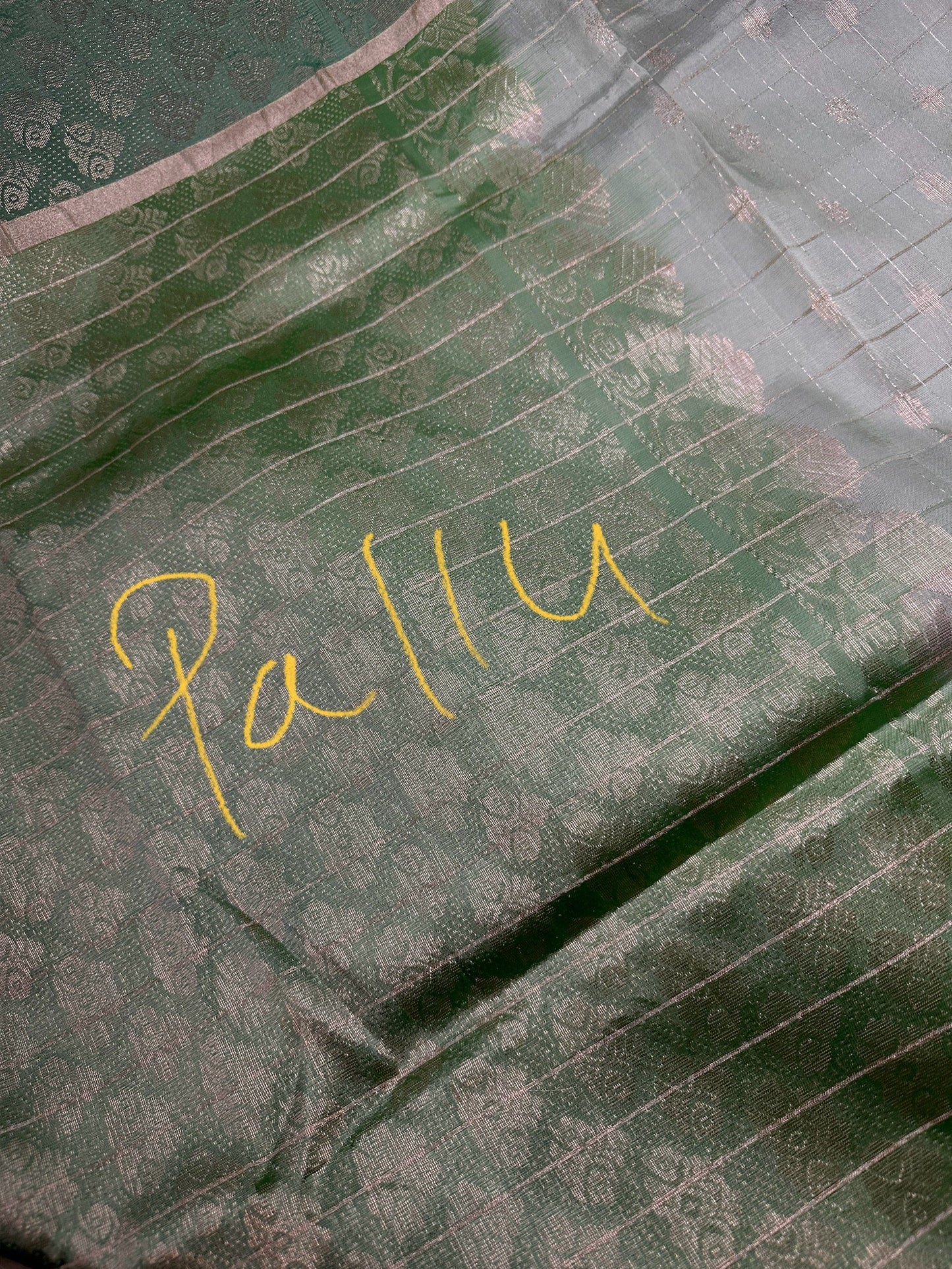 Green Semi Uppada Silk Butta Saree