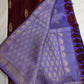 Small Border Uppada Silk Brown Purple Saree