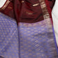 Small Border Uppada Silk Brown Purple Saree