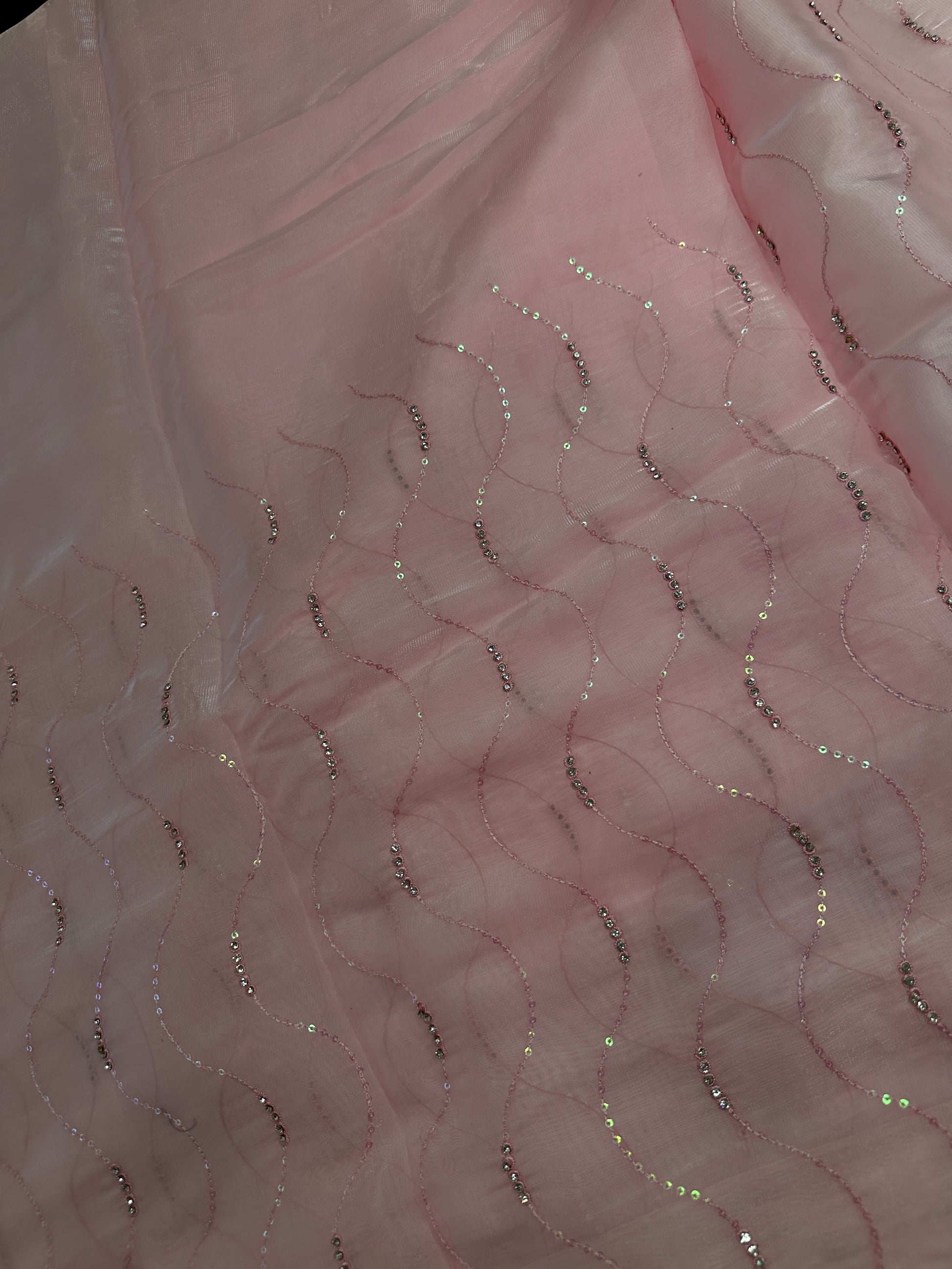 Pink Tissue Work Party Wear Saree - 
