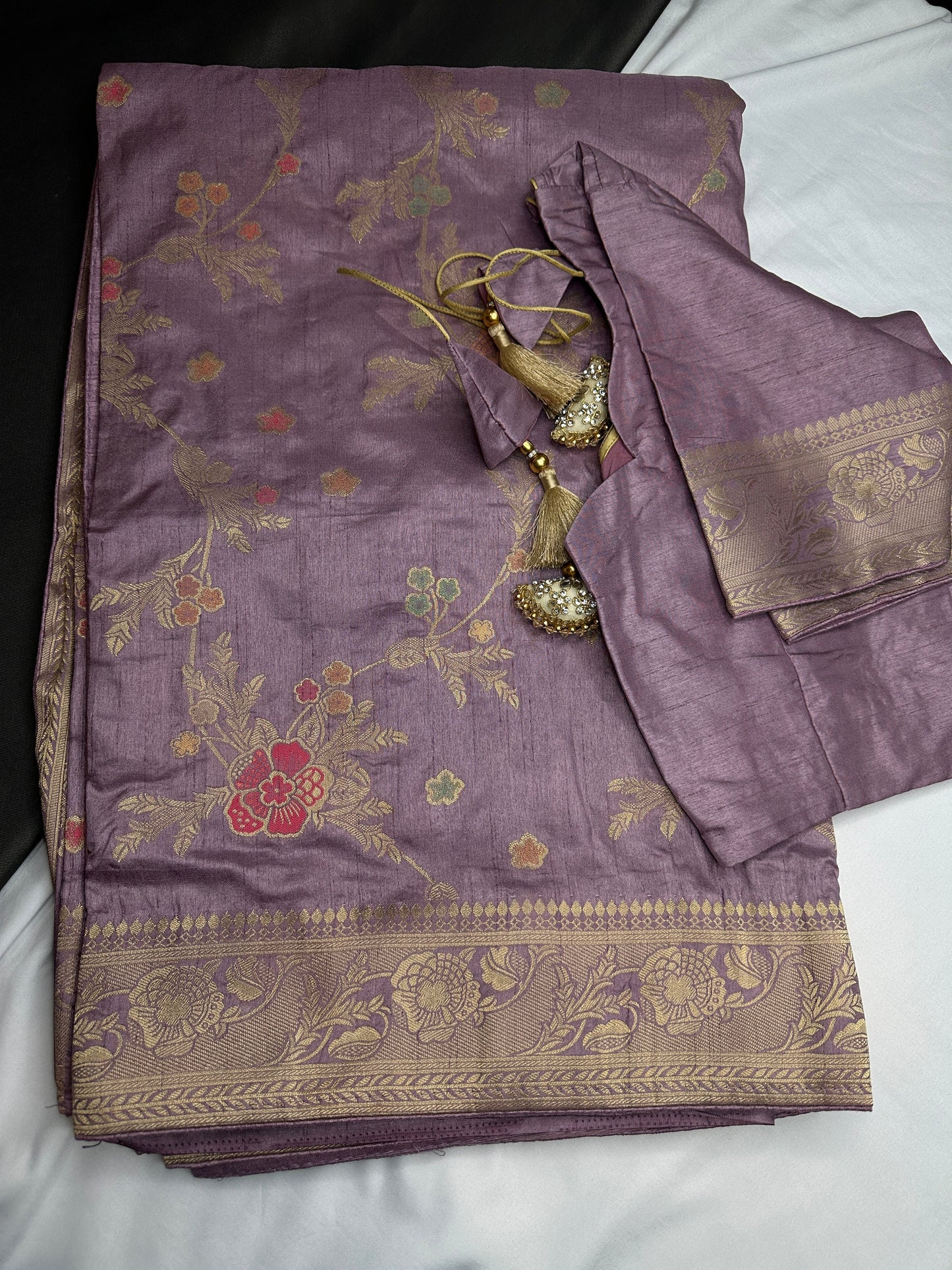 Munga Silk Lavender Purple Saree