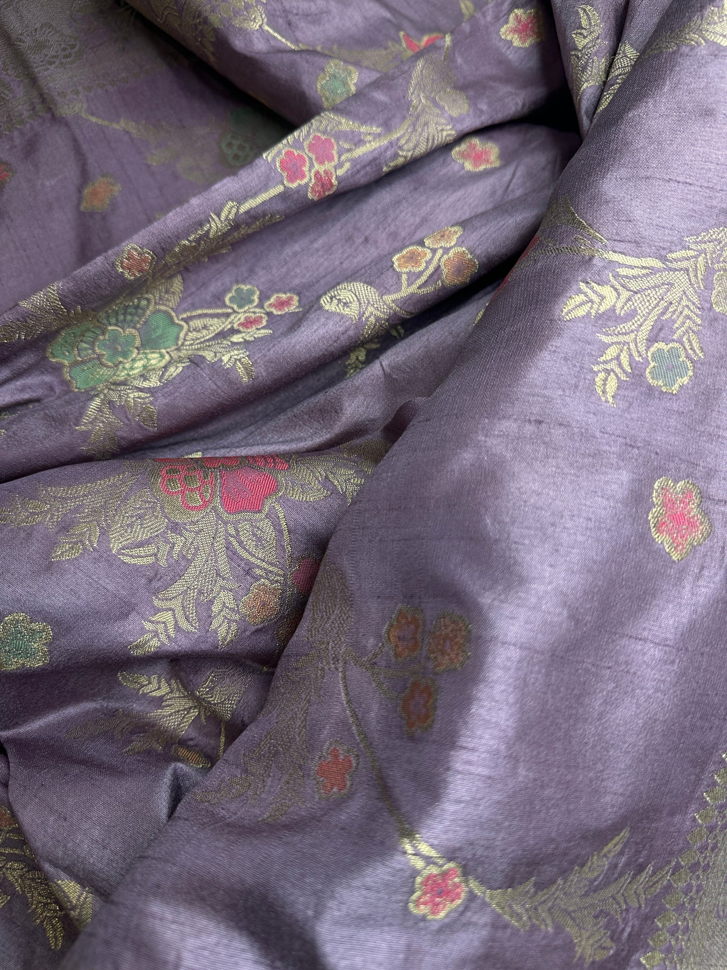 Munga Silk Lavender Purple Saree