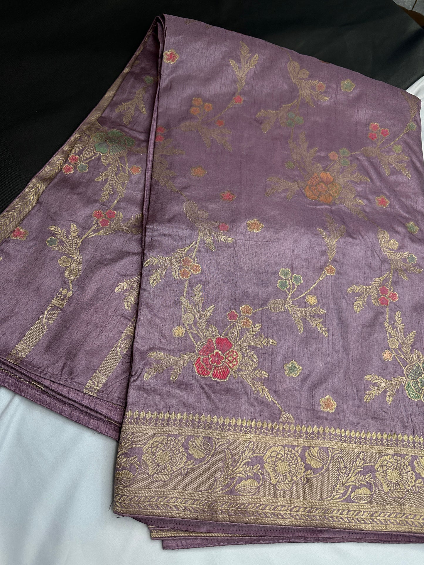 Munga Silk Lavender Purple Saree