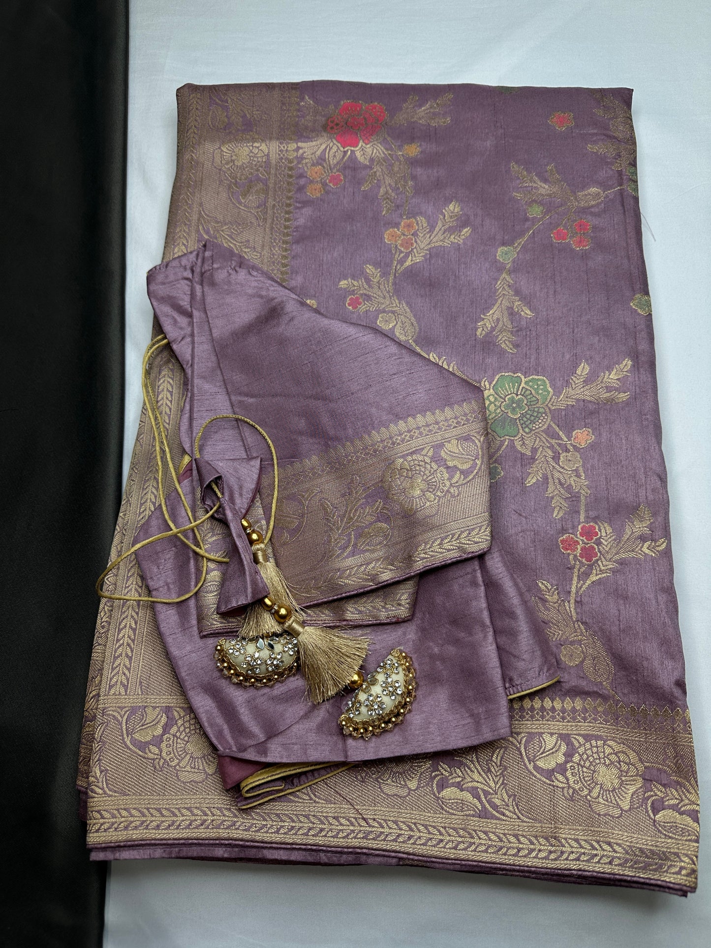 Munga Silk Lavender Purple Saree