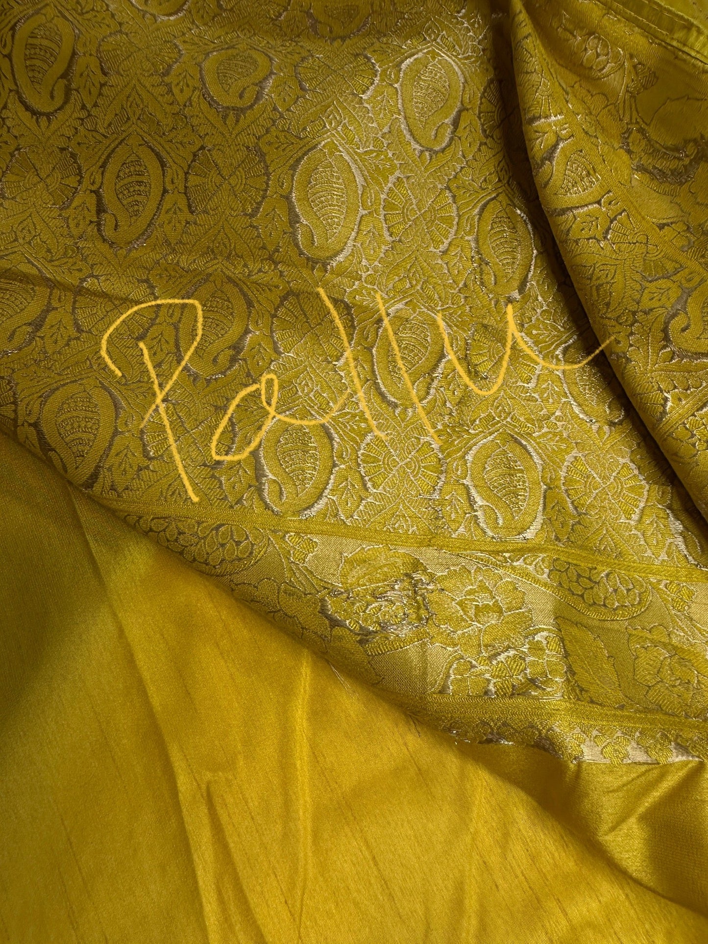 Banarsi Munga Silk Yellow Saree
