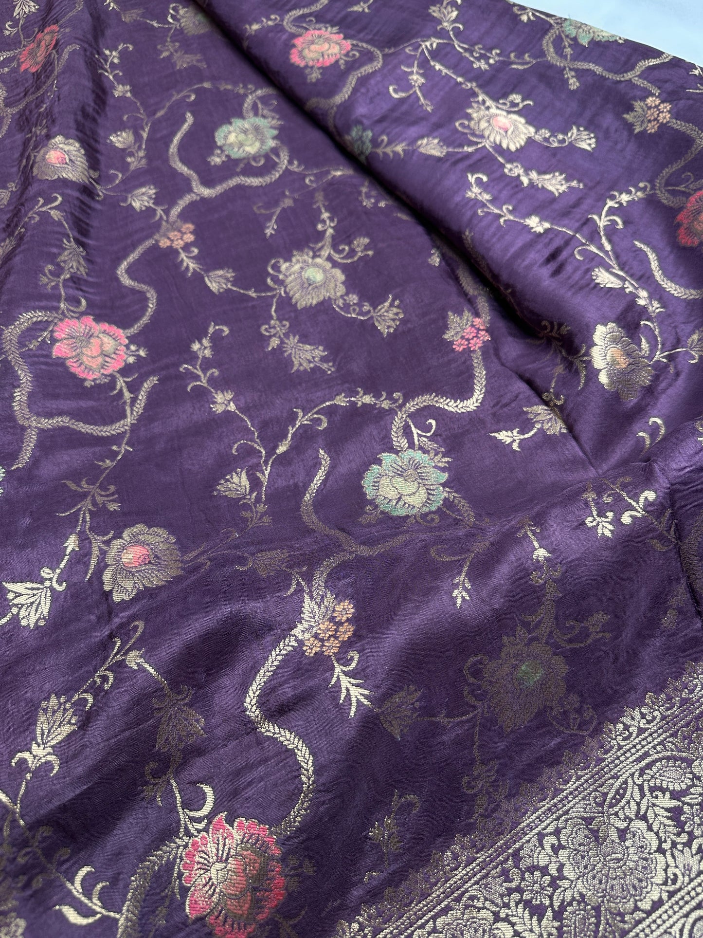 Banarsi Munga Silk Mauve Purple Saree