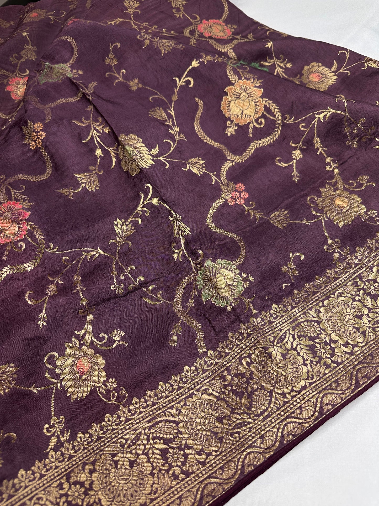 Banarsi Munga Silk Mauve Purple Saree