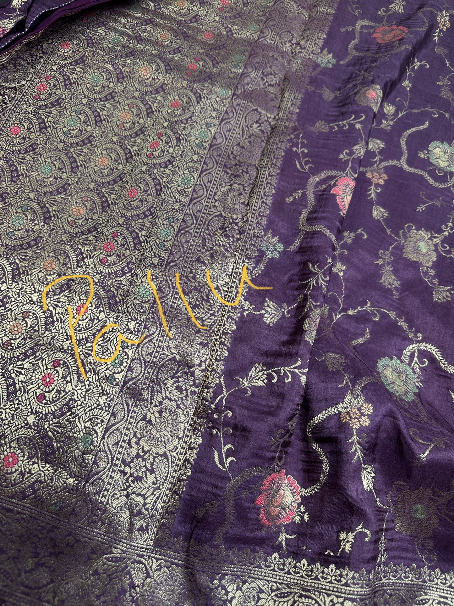 Banarsi Munga Silk Mauve Purple Saree