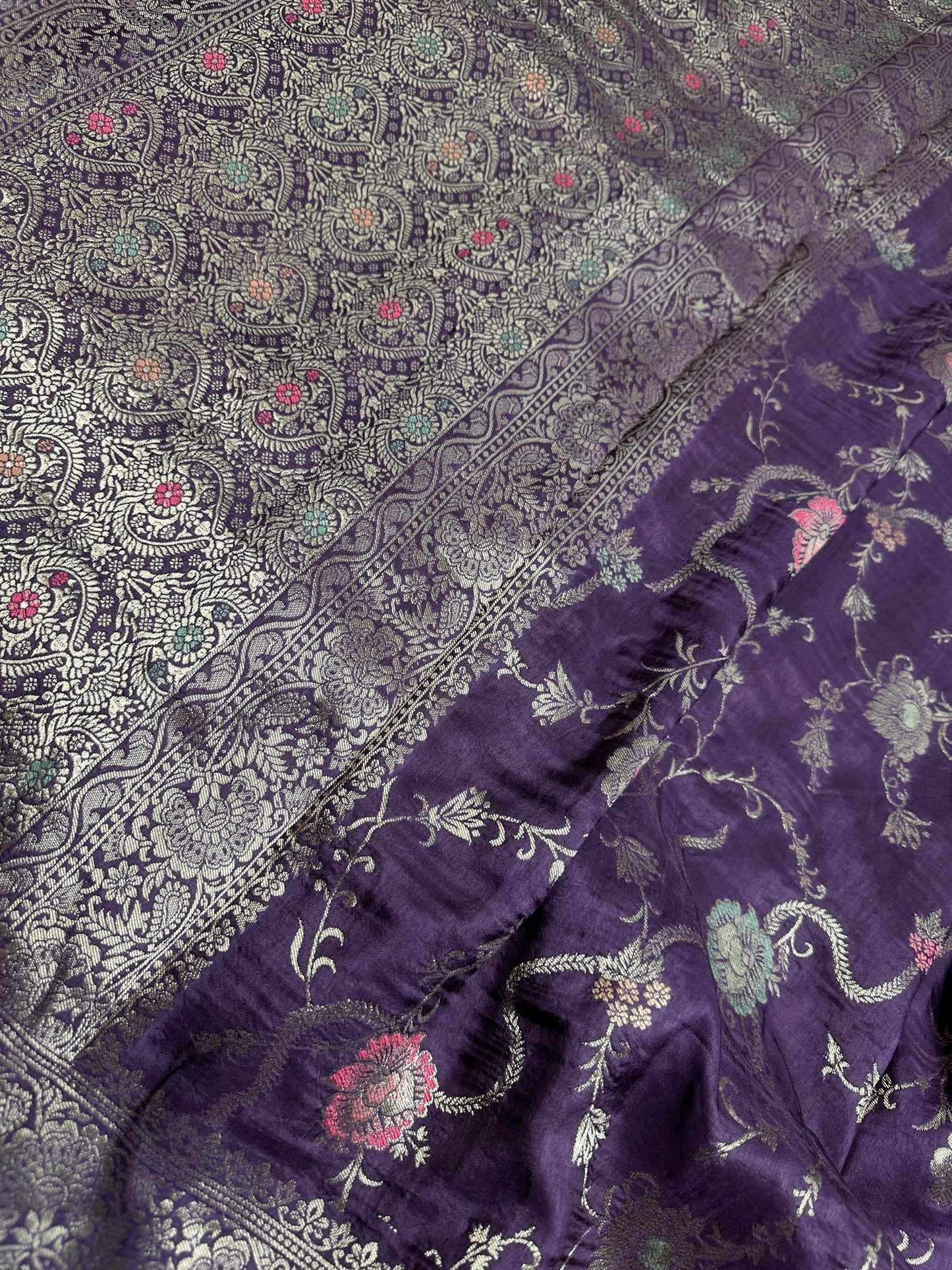 Banarsi Munga Silk Mauve Purple Saree