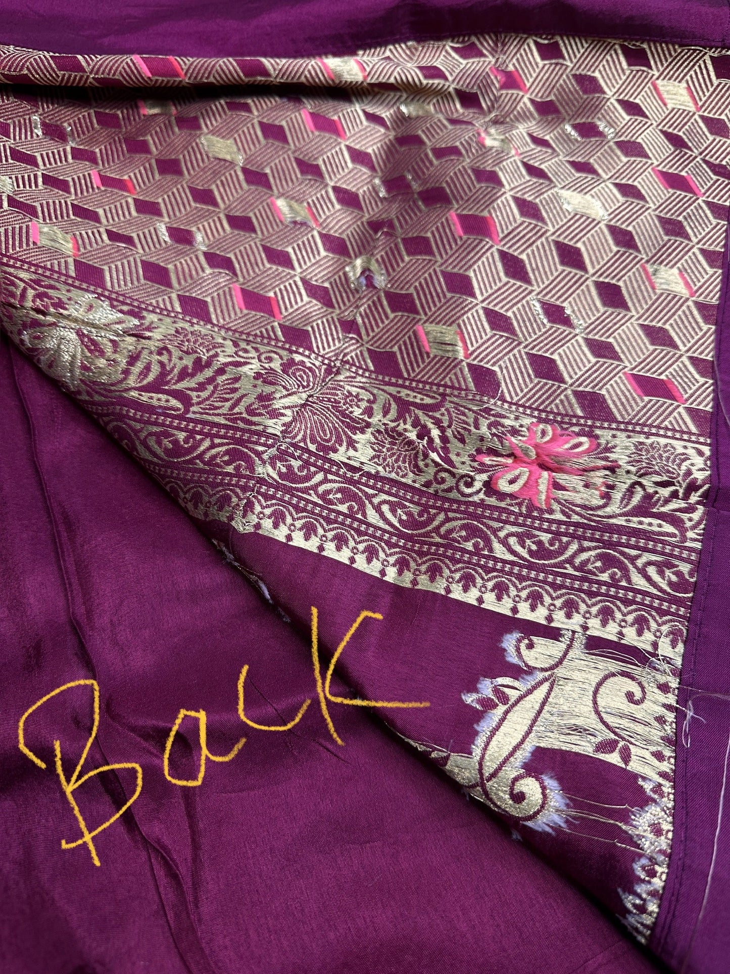 Banarsi Munga Silk Magenta Pink Saree