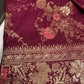 Banarsi Munga Silk Magenta Pink Saree