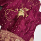 Banarsi Munga Silk Magenta Pink Saree