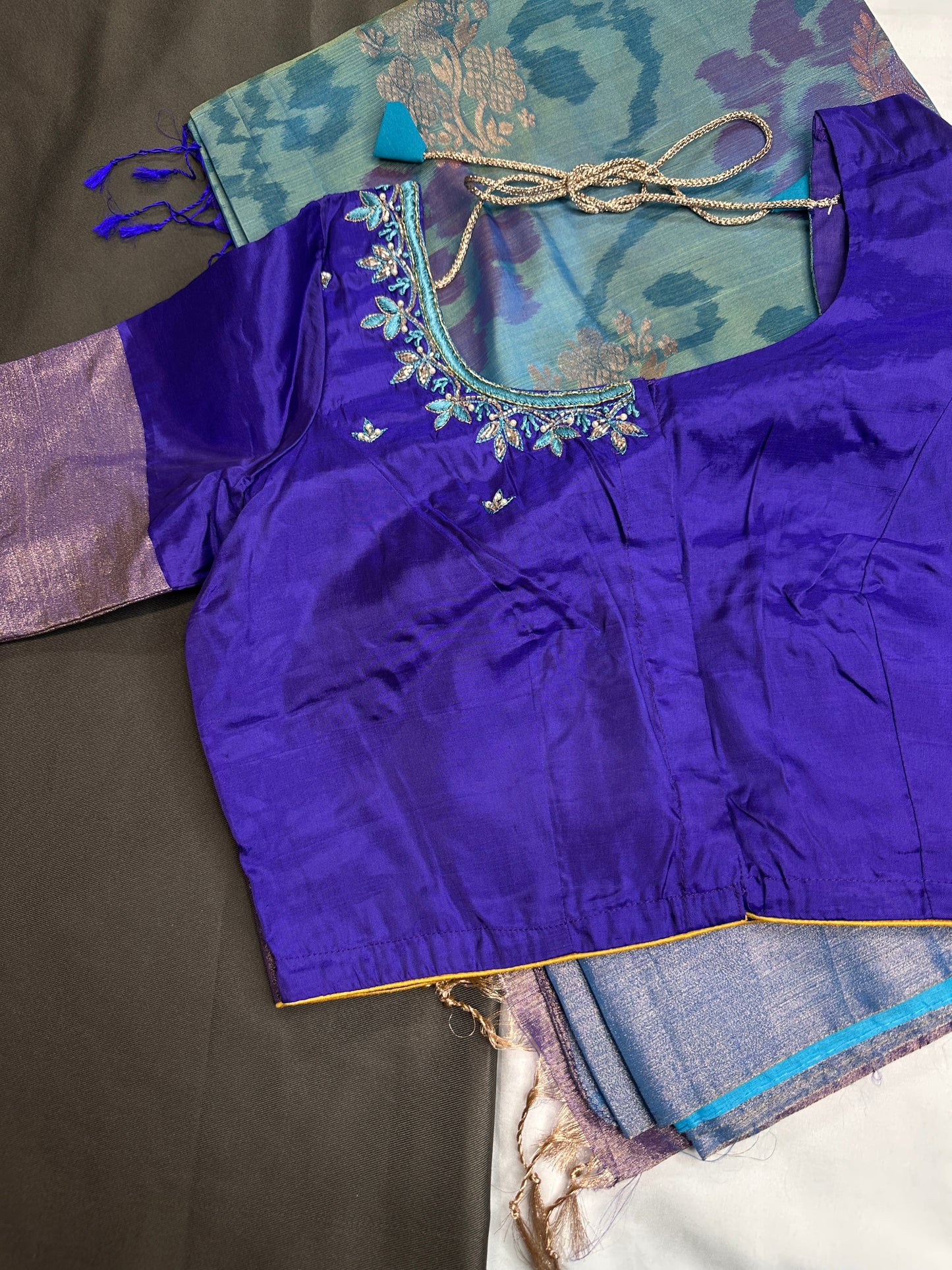 Blue Semi Uppada Silk Butta Saree