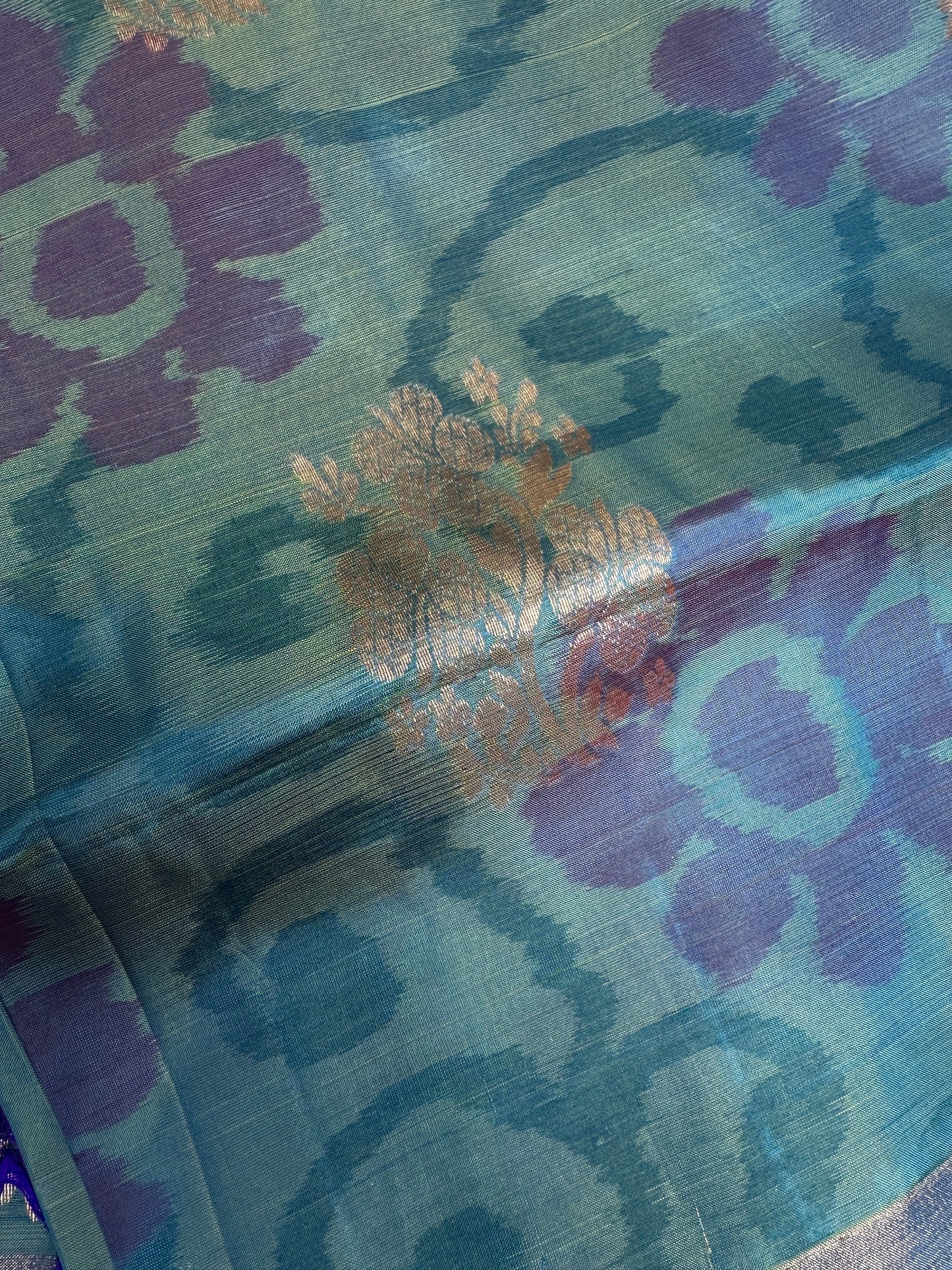 Blue Semi Uppada Silk Butta Saree