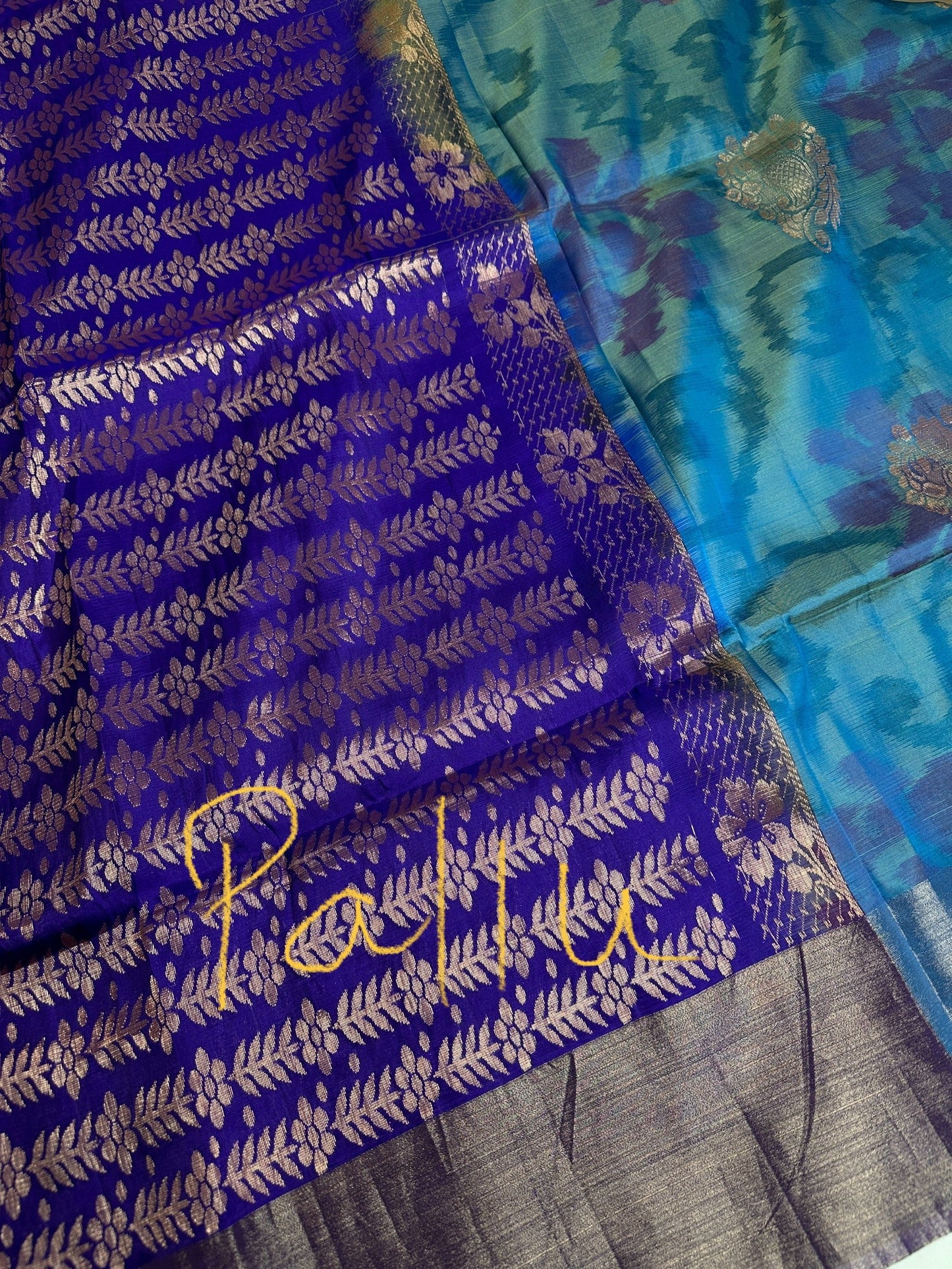 Blue Semi Uppada Silk Butta Saree