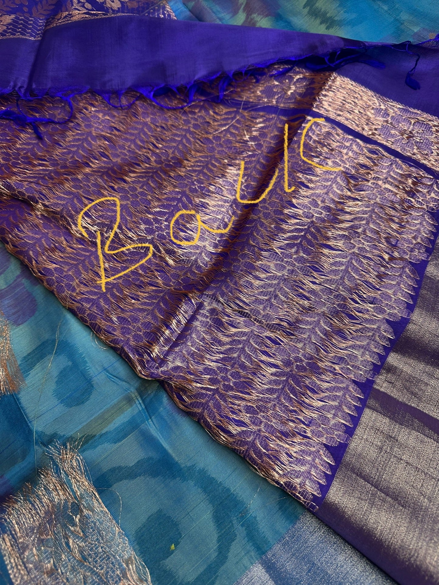 Blue Semi Uppada Silk Butta Saree