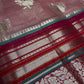 Pure Muga Silk Silver Weaving Pink Saree