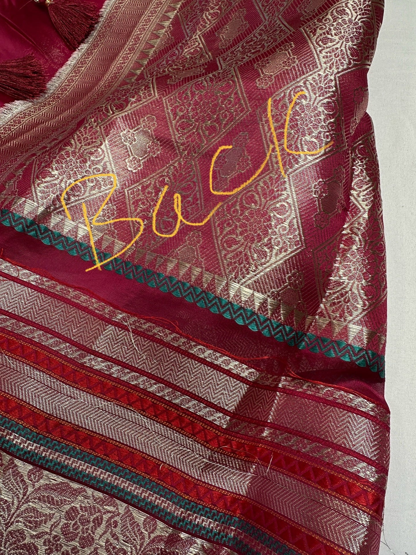 Pure Muga Silk Silver Weaving Pink Saree