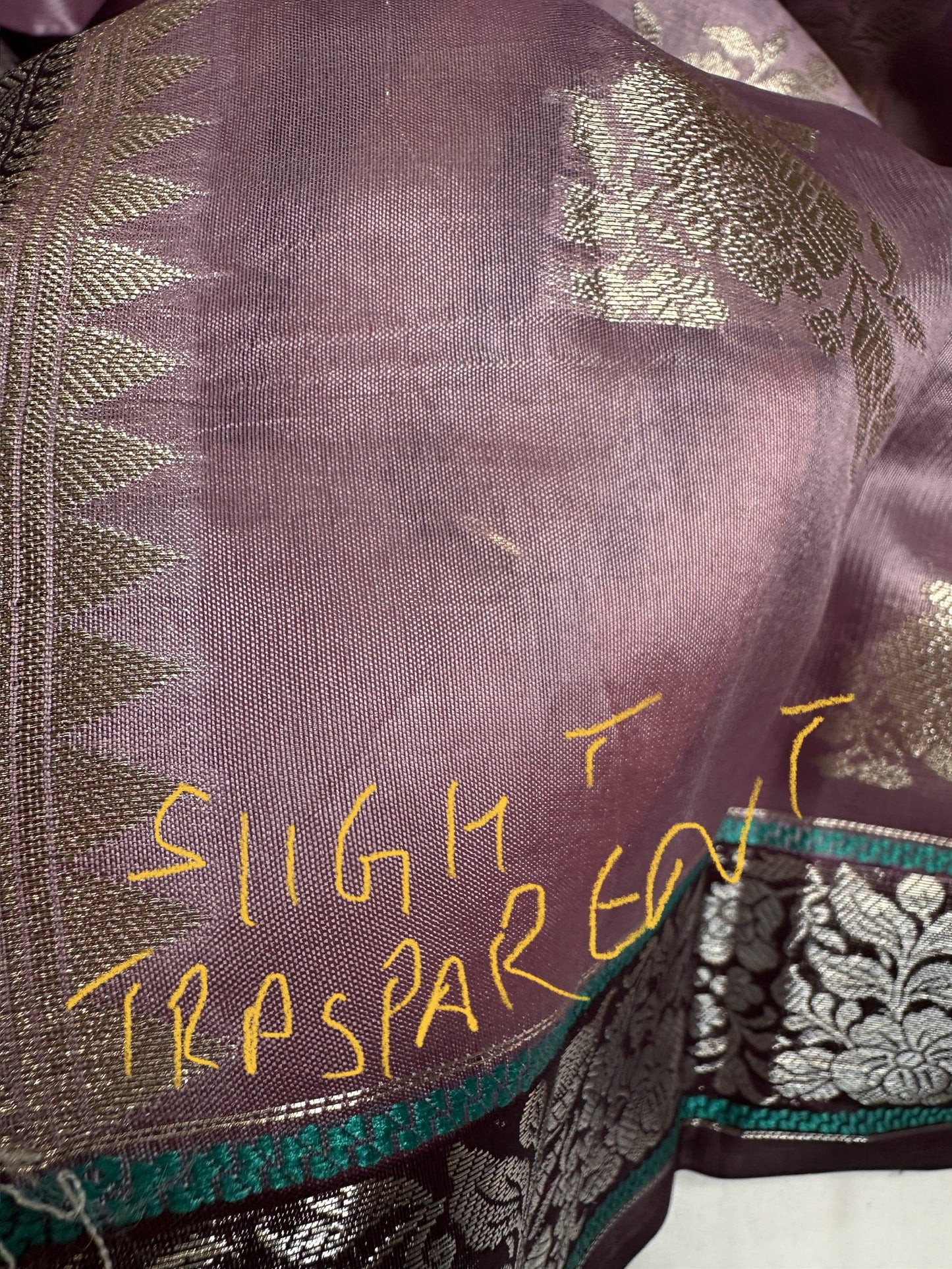 Pure Muga Silk Silver Weaving Lavender Purple Saree