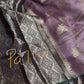 Pure Muga Silk Silver Weaving Lavender Purple Saree
