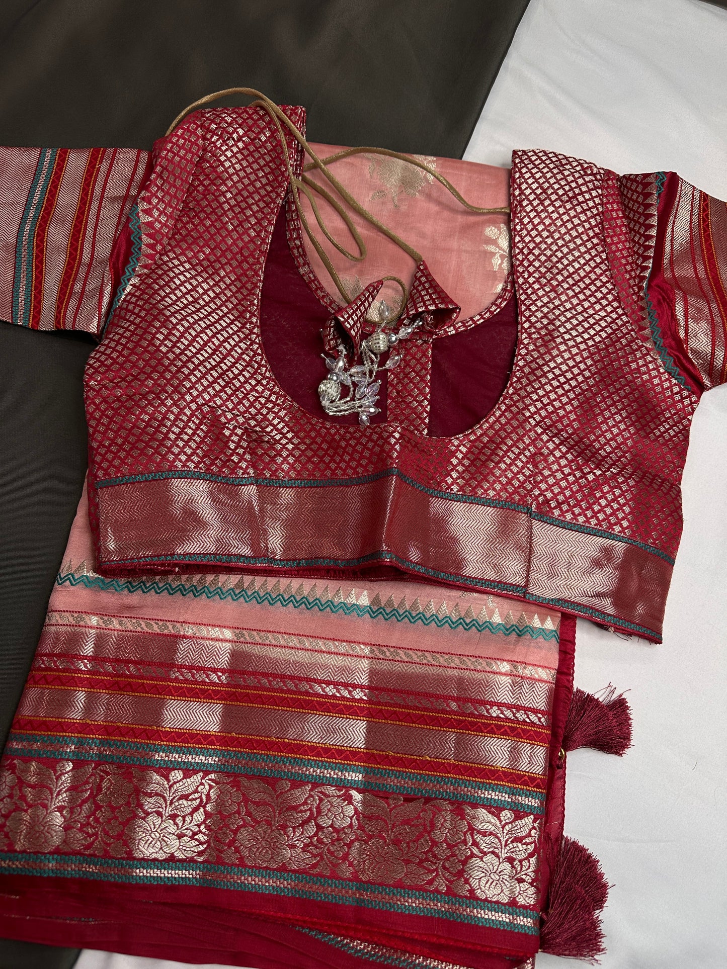 Pure Muga Silk Silver Weaving Lavender Purple Saree