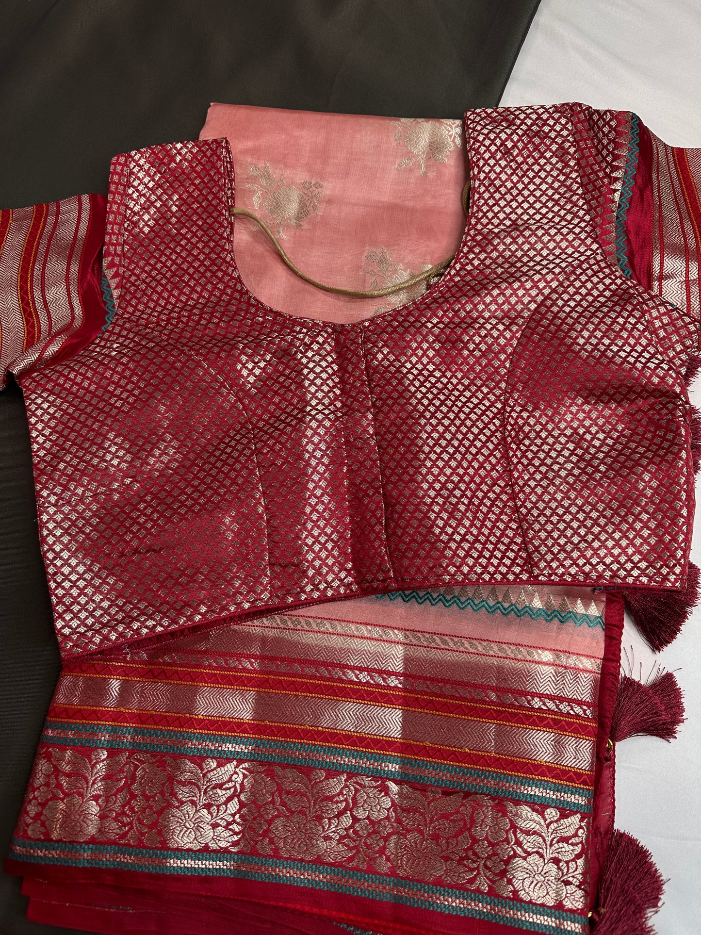 Pure Muga Silk Silver Weaving Lavender Purple Saree