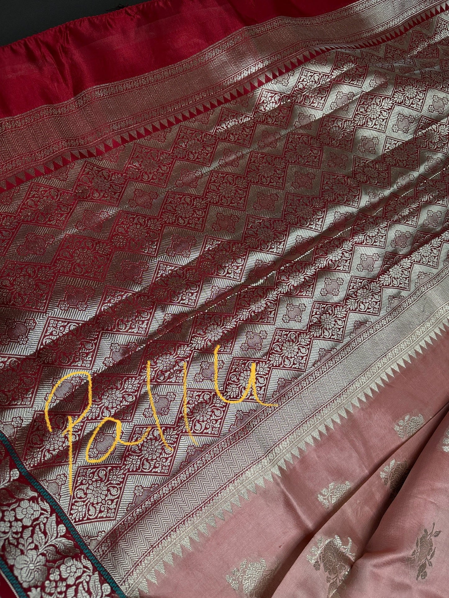 Pure Muga Silk Silver Weaving Lavender Purple Saree