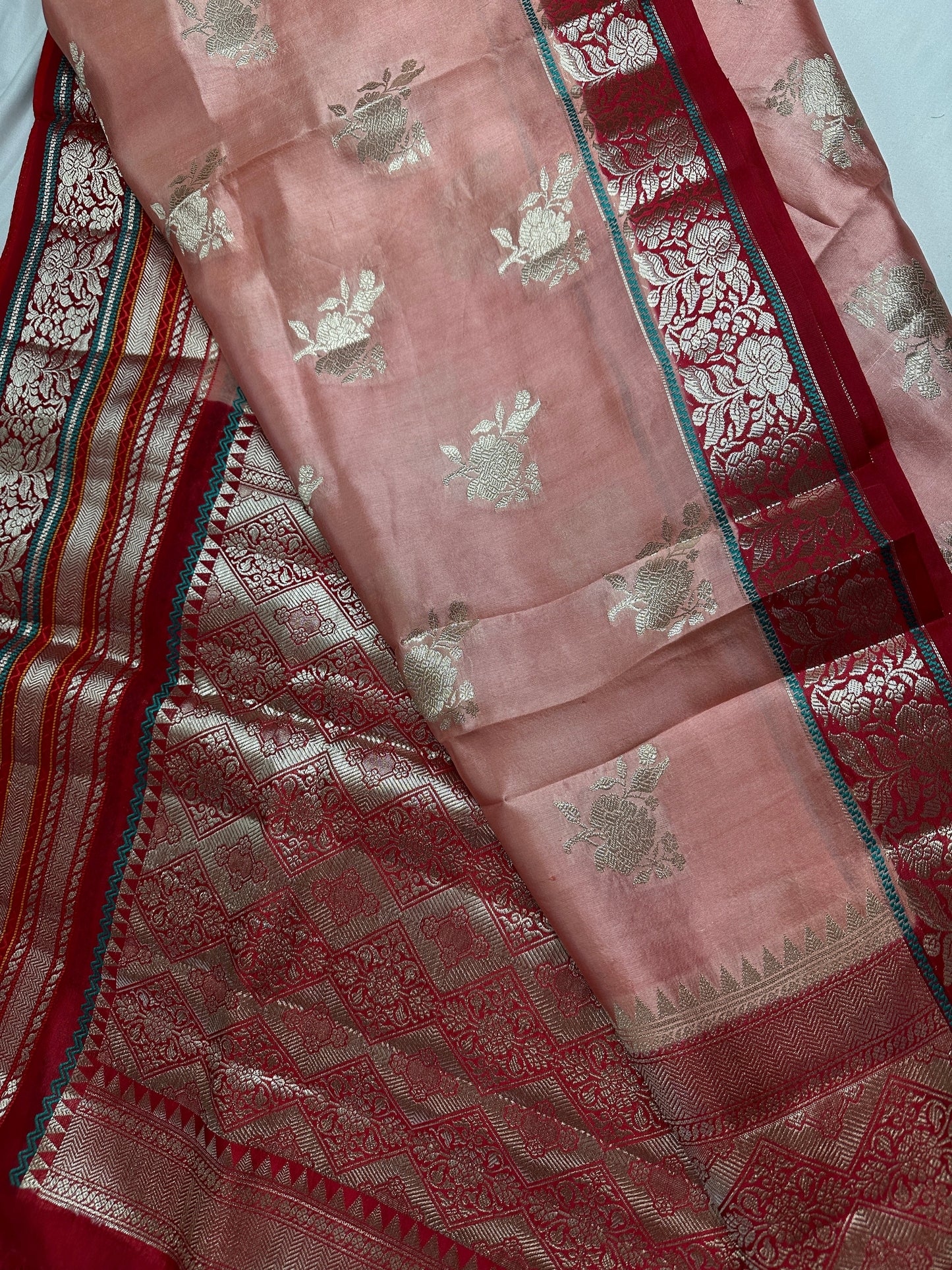 Pure Muga Silk Silver Weaving Lavender Purple Saree