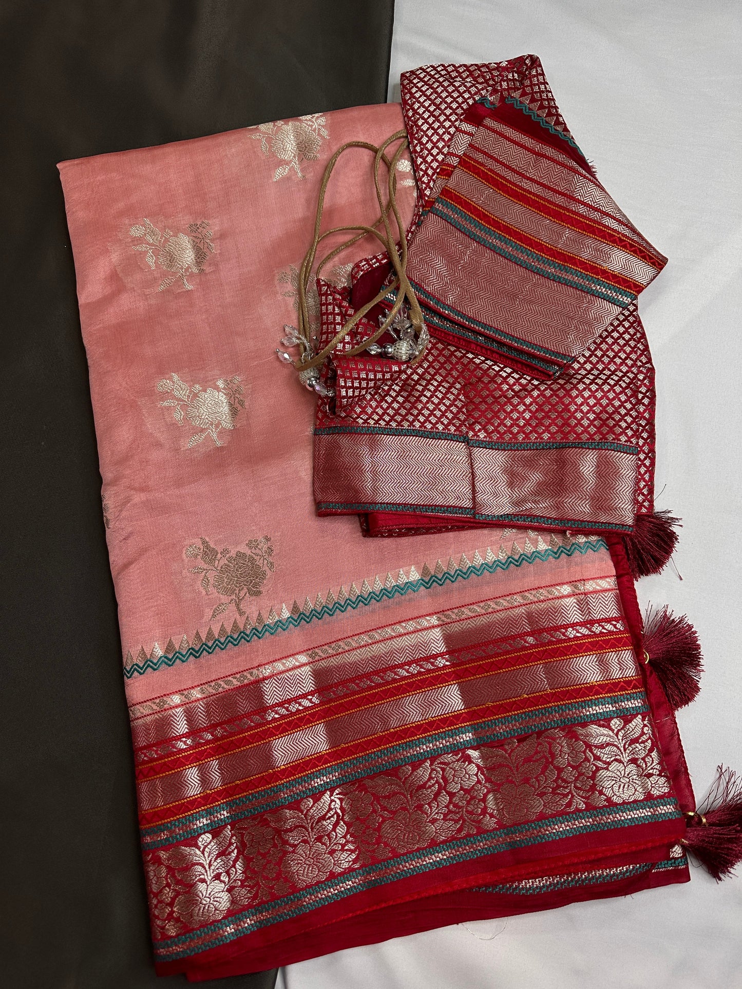 Pure Muga Silk Silver Weaving Lavender Purple Saree