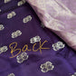 Pure Muga Silk Silver Weaving Lavender Purple Saree