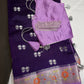 Pure Muga Silk Silver Weaving Lavender Purple Saree