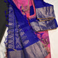 Pink Blue Semi Uppada Silk Butta Saree