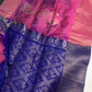 Pink Blue Semi Uppada Silk Butta Saree