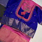 Pink Blue Semi Uppada Silk Butta Saree