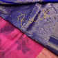 Pink Blue Semi Uppada Silk Butta Saree
