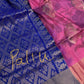 Pink Blue Semi Uppada Silk Butta Saree