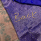 Beige Blue Semi Uppada Silk Butta Saree