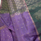 Purple Green Semi Uppada Silk Butta Saree - 