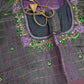 Purple Green Semi Uppada Silk Butta Saree - 