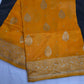 Yellow Silver Zari Banarsi Silk Saree