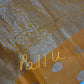 Yellow Silver Zari Banarsi Silk Saree