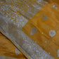Yellow Silver Zari Banarsi Silk Saree