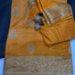 Yellow Silver Zari Banarsi Silk Saree