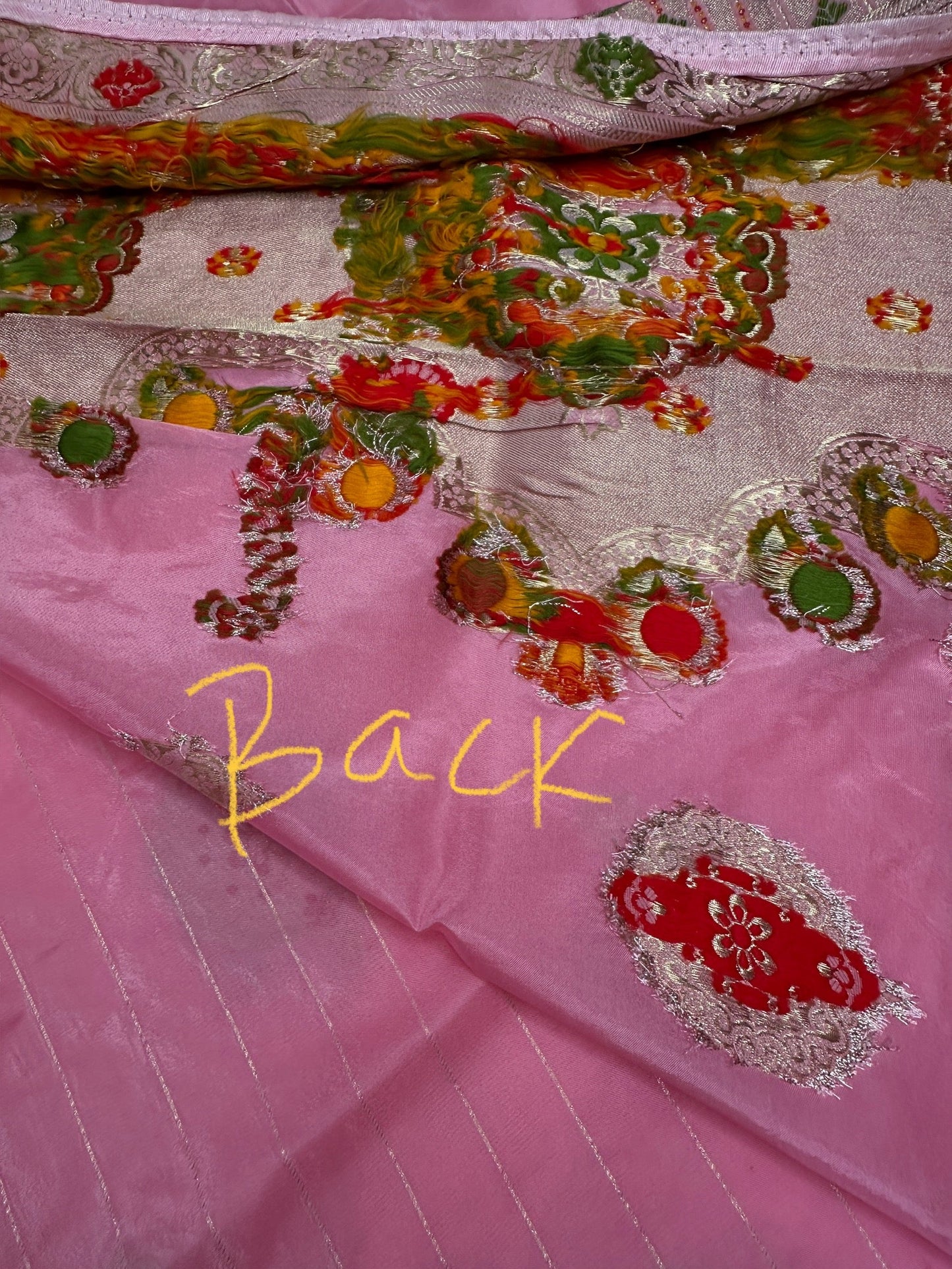 Pink Banarsi Crepe Silk Saree